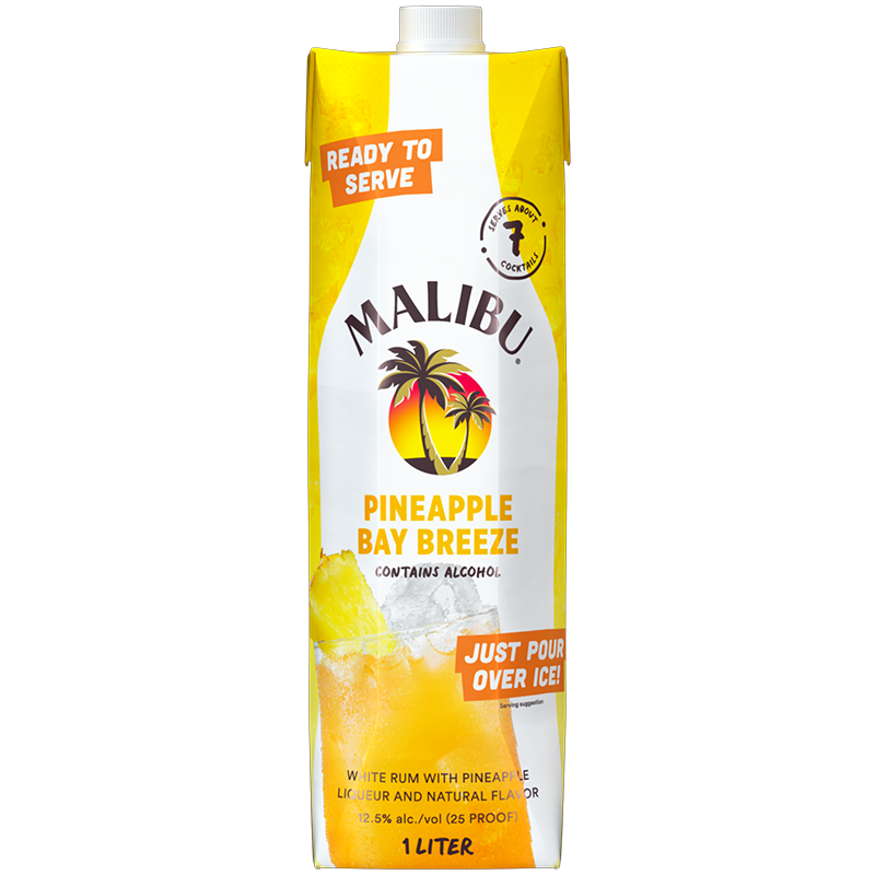 Malibu Pineapple Bay Breeze Ready to Serve Cocktail 1L