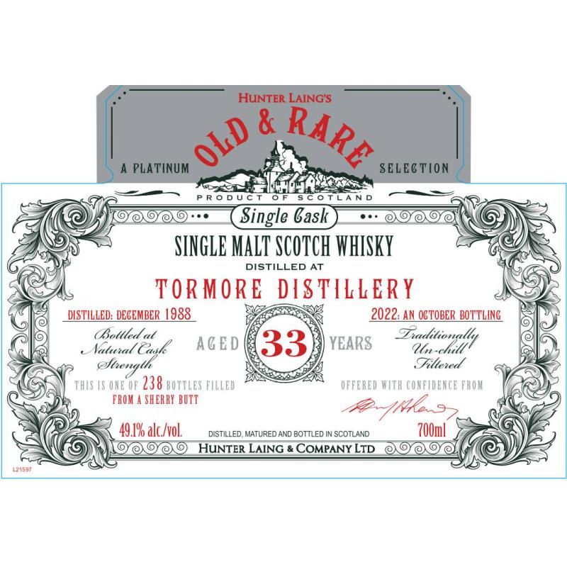 Old And Rare Tormore 33 Year Old 1988 - 2022 49.1% 700ml