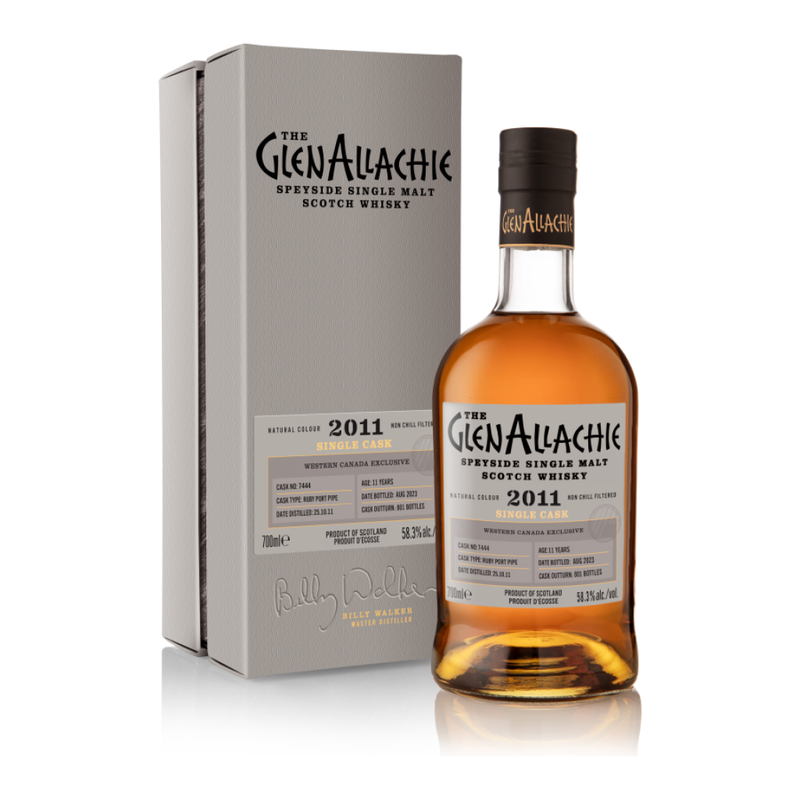 The GlenAllachie 2011 Single Cask #7444 Ruby Port Pipe 58.3% ABV 700ml