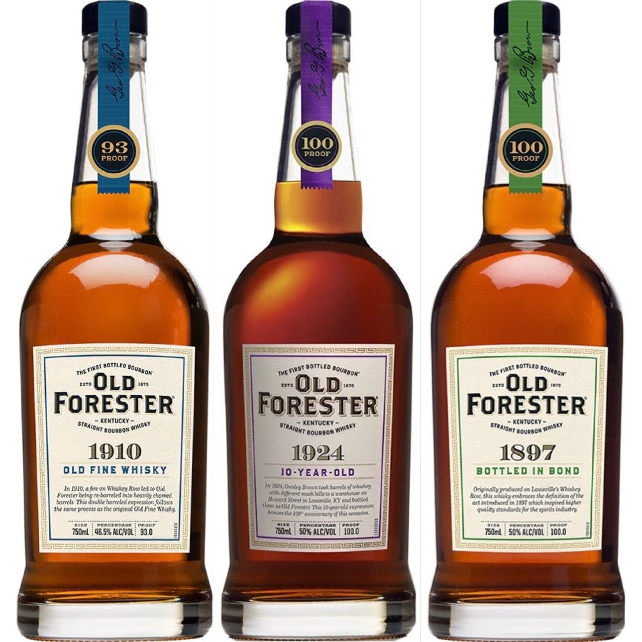 Old Forester 1897 x 1910 x 1924 Package 3x750ml – BSW Liquor