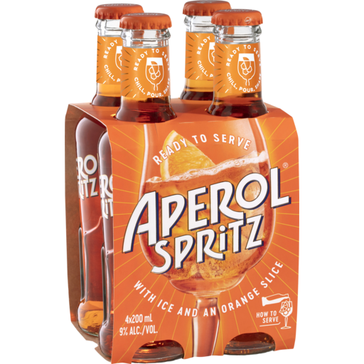 Aperol Spritz Ready To Serve 4pk bottles