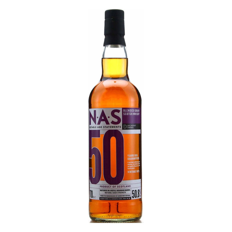 Decadent Drinks NAS Edition No.8 Vatted Grain 1972 50 Year Old 50.8% ABV 700ml